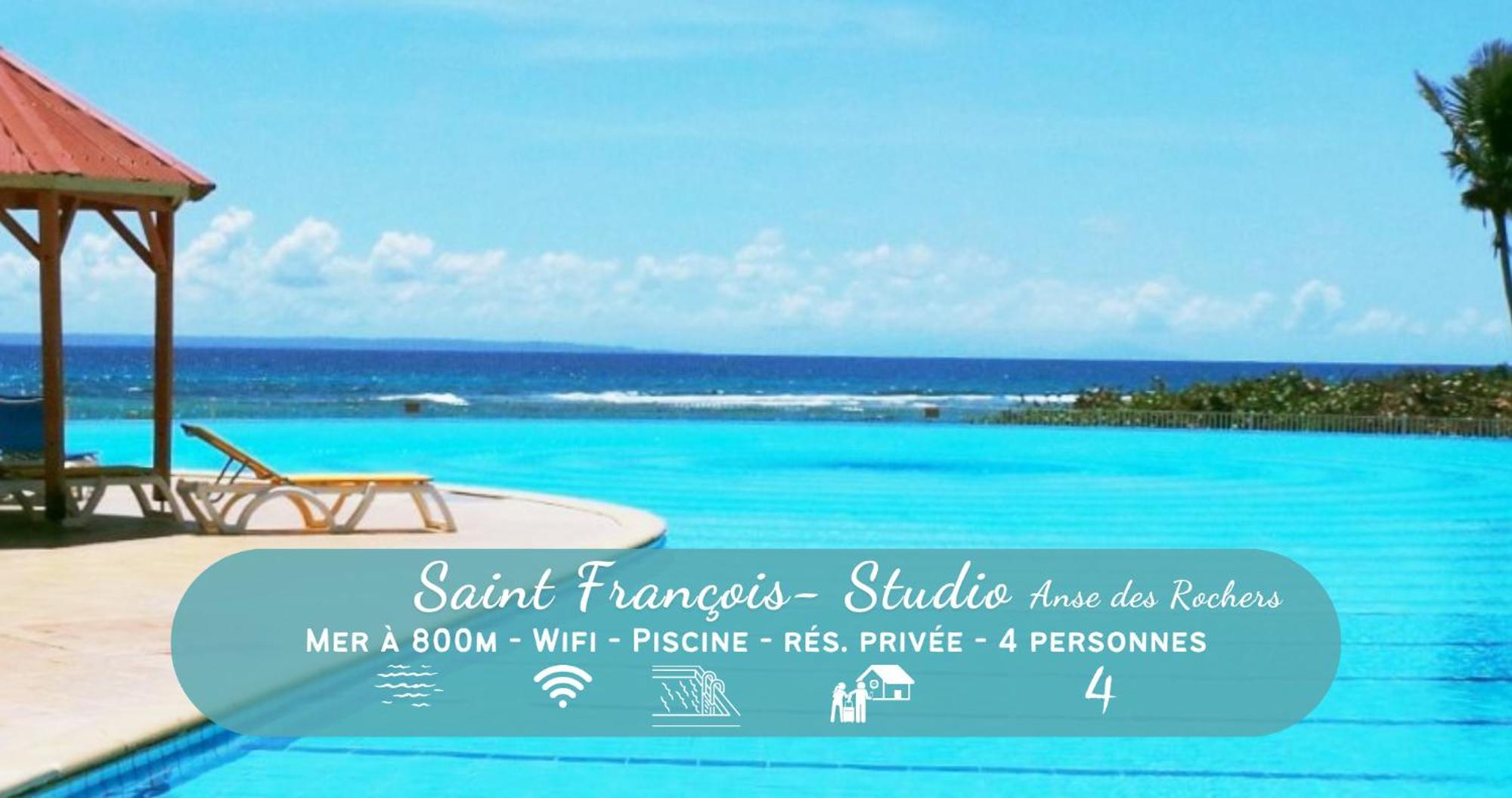 Chaleureux Studio 4 Personnes - Residence Anse Des Rochers - " Les Alizes Du Soir " Tout Equipe Et Citerne D'Eau Saint-Francois  Buitenkant foto